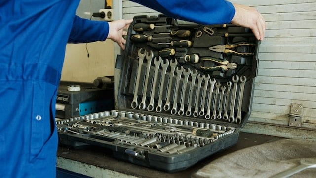 Photo of an open toolbox.